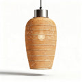 Luminária de suspensão em vime na cor natural com design moderno 25 x 25 x 40cm